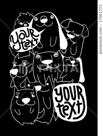 Doodle cute Dog background. 17061723