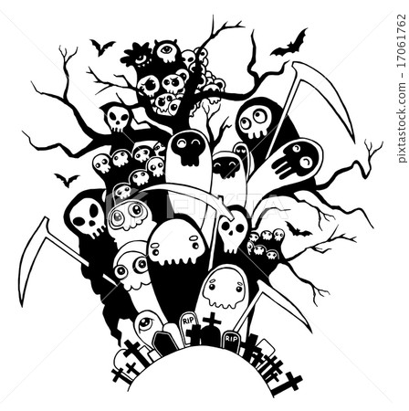 Hand drawn Death skeleton characters for Halloween 17061762