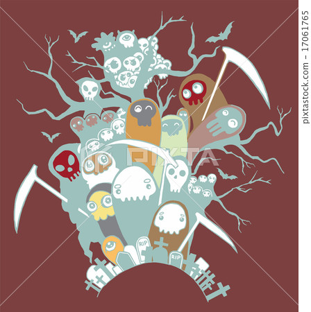 Hand drawn Death skeleton characters for Halloween Hand drawn Death skeleton characters for Halloween 17061765