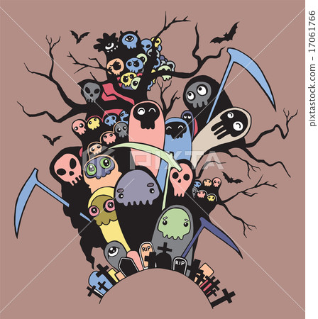 Hand drawn Death skeleton characters for Halloween 17061766