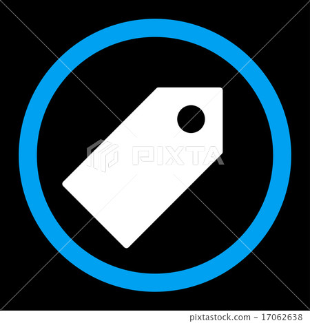 Tag flat blue and white colors rounded vector icon Tag flat blue and white colors rounded vector icon 17062638