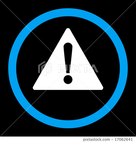 Warning flat blue and white colors rounded vector icon Warning flat blue and white colors rounded vector icon 17062641