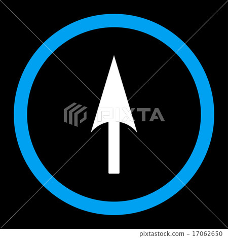 Arrow Axis Y flat blue and white colors rounded vector icon 17062650