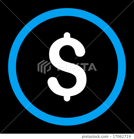 Dollar flat blue and white colors rounded vector icon Dollar flat blue and white colors rounded vector icon 17062719