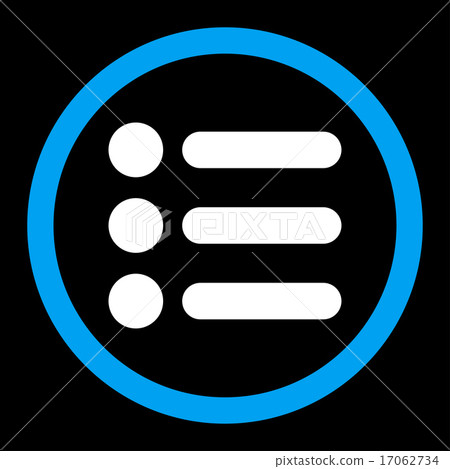 Items flat blue and white colors rounded vector... - Stock Illustration ...