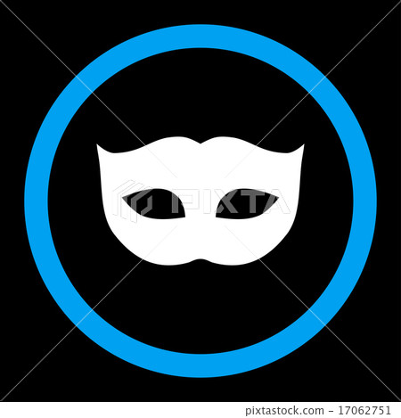 Privacy Mask flat blue and white colors rounded... - Stock Illustration ...
