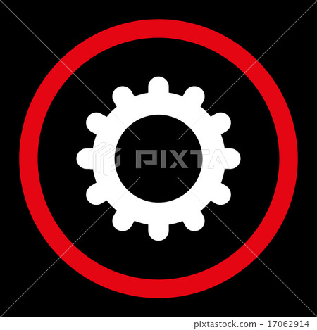 Gear flat red and white colors rounded vector icon Gear flat red and white colors rounded vector icon 17062914