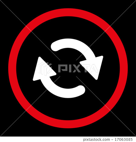Refresh flat red and white colors rounded... - Stock Illustration ...