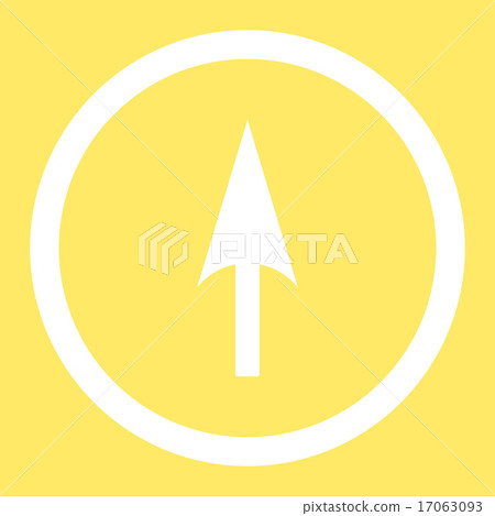 Arrow Axis Y flat white color rounded vector icon 17063093