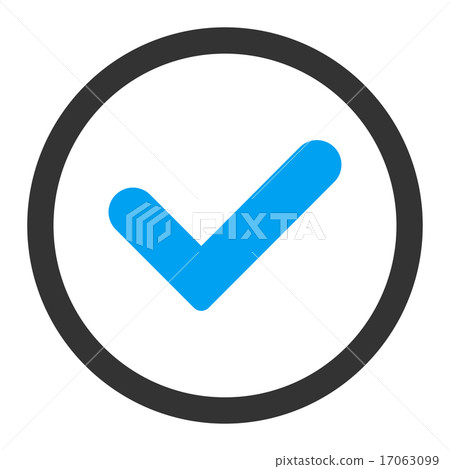 Yes flat blue and gray colors rounded vector icon - Stock Illustration ...