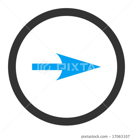 Arrow Axis X flat blue and gray colors rounded vector icon 17063107