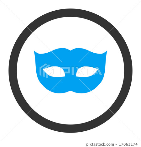 Privacy Mask flat blue and gray colors rounded... - Stock Illustration ...