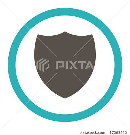 Shield flat grey and cyan colors rounded vector... - Stock Illustration ...