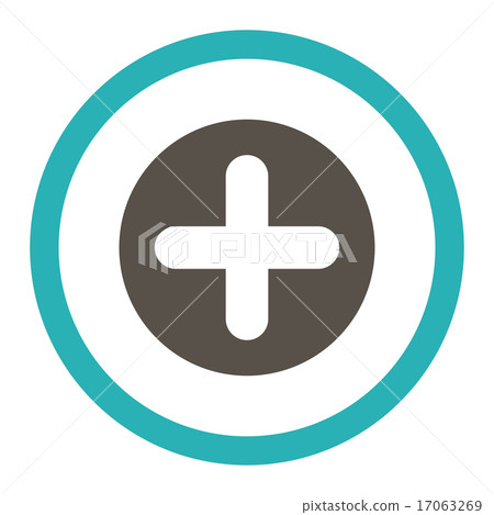 Create flat grey and cyan colors rounded vector icon 17063269