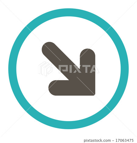 Arrow Down Right flat grey and cyan colors... - Stock Illustration ...