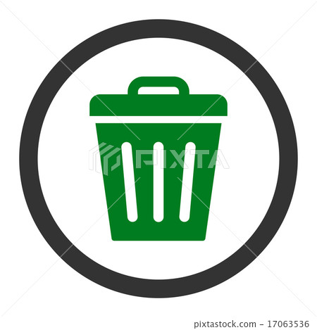 Trash Can flat green and gray colors rounded vector icon Trash Can flat green and gray colors rounded vector icon 17063536