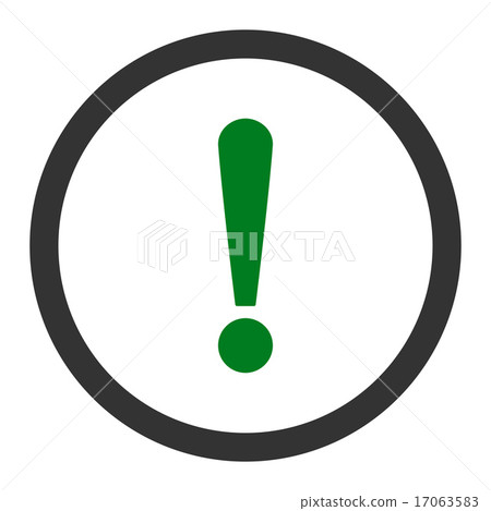 Exclamation Sign flat green and gray colors rounded vector icon 17063583