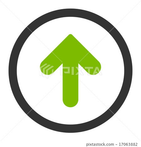Arrow Up flat eco green and gray colors rounded... - Stock Illustration ...