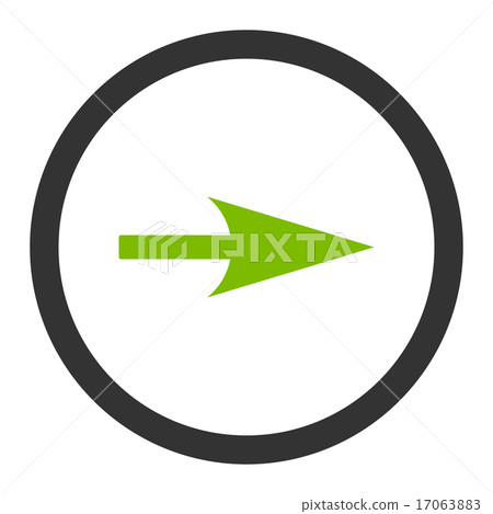 Arrow Axis X flat eco green and gray colors rounded vector icon 17063883