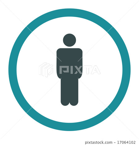 Man flat soft blue colors rounded vector icon 17064102