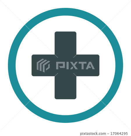 Plus flat soft blue colors rounded vector icon - Stock Illustration ...