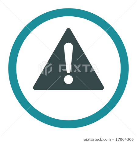 Warning flat soft blue colors rounded vector icon 17064306