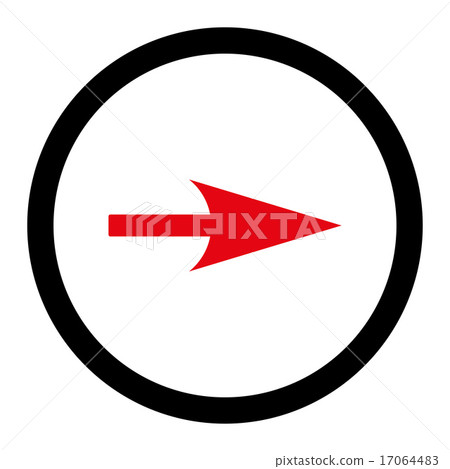 Arrow Axis X flat intensive red and black colors rounded vector icon 17064483