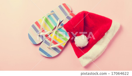 Santas hat and flip flops Santas hat and flip flops 17064622