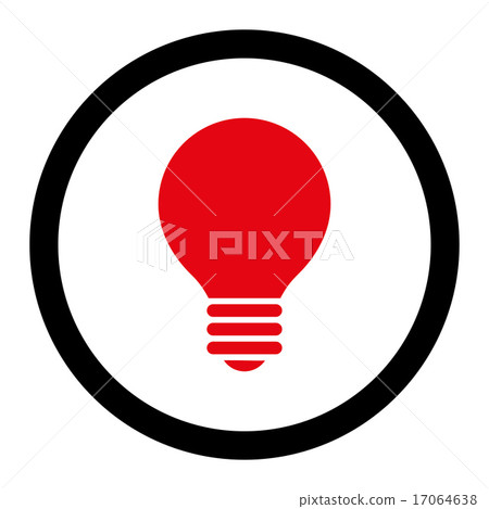 Electric Bulb flat intensive red and black colors rounded vector icon Electric Bulb flat intensive red and black colors rounded vector icon 17064638