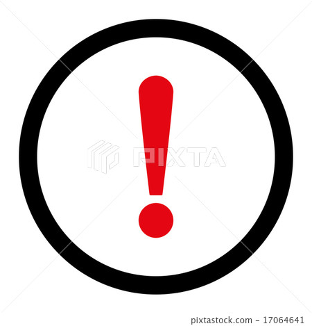 Exclamation Sign flat intensive red and black colors rounded vector icon Exclamation Sign flat intensive red and black colors rounded vector icon 17064641