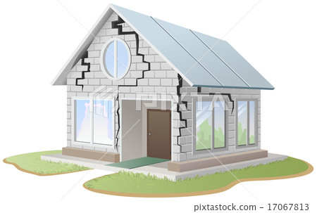 Crack in brick wall of house 17067813