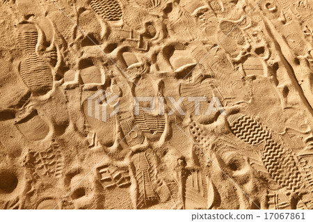 footwear prints on sand footwear prints on sand 17067861
