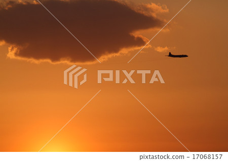 Sunset sky and plane 17068157