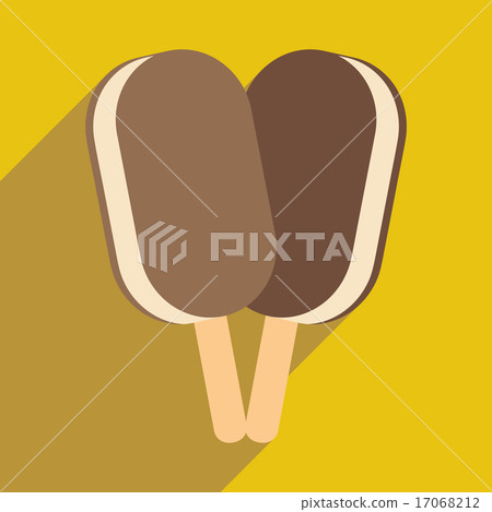 Flat with shadow icon and mobile application ice lolly Flat with shadow icon and mobile application ice lolly 17068212