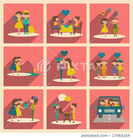 Flat with shadow concept and mobile application relationship Flat with shadow concept and mobile application relationship 17068284