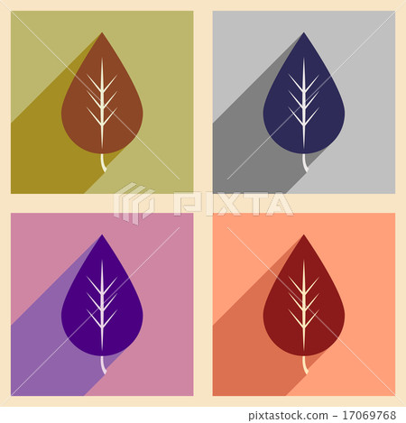 Flat with shadow concept and mobile application foliage 17069768