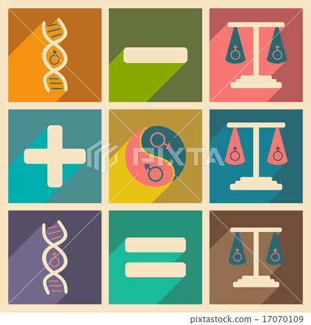Flat with shadow concept and mobile application equality of human sexes 17070109
