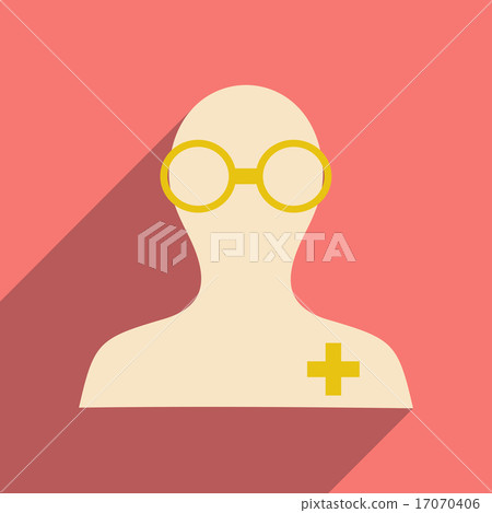 Flat with shadow icon and mobile application pharmacist 17070406