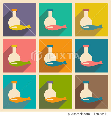 Flat with shadow concept and mobile application chemicals 17070410