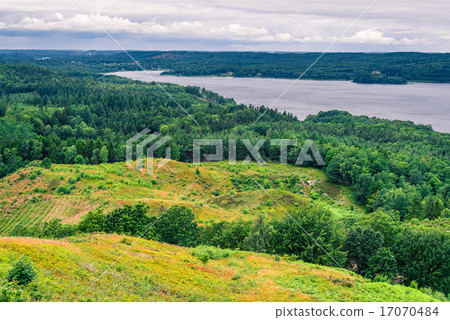 Green landscape with a lake in Denmark Green landscape with a lake in Denmark 17070484
