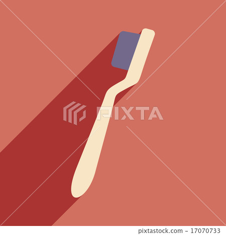 Flat with shadow icon and mobile application Brush teeth 17070733