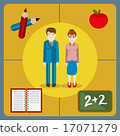 Flat style icons of a pair of teachers 17071279
