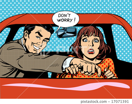 Driving school driver woman car 17071391