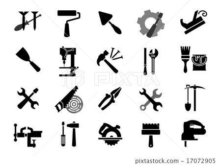 Electric and manual tools black icons Electric and manual tools black icons 17072905