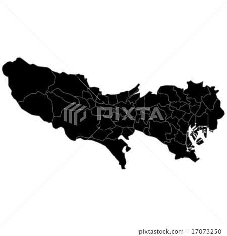 插圖：東京地圖（黑色） 17073250