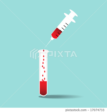 Test tube with blood and syringe - Stock Illustration [17074733] - PIXTA