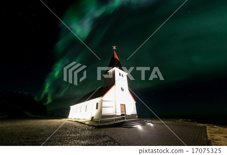 Vik Church Aurora Iceland 17075325