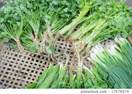 Fresh vegetables on street market in Thailand 17076874