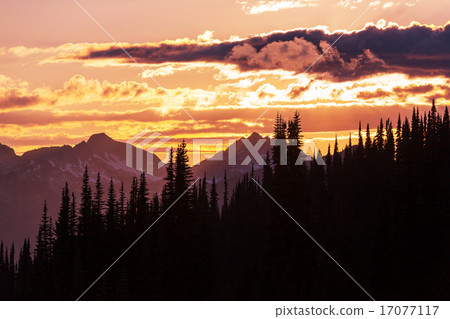 Sunset in mountains Sunset in mountains 17077117