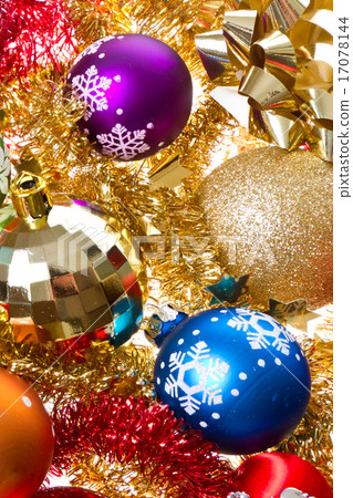 christmas balls and tinsel christmas balls and tinsel 17078144